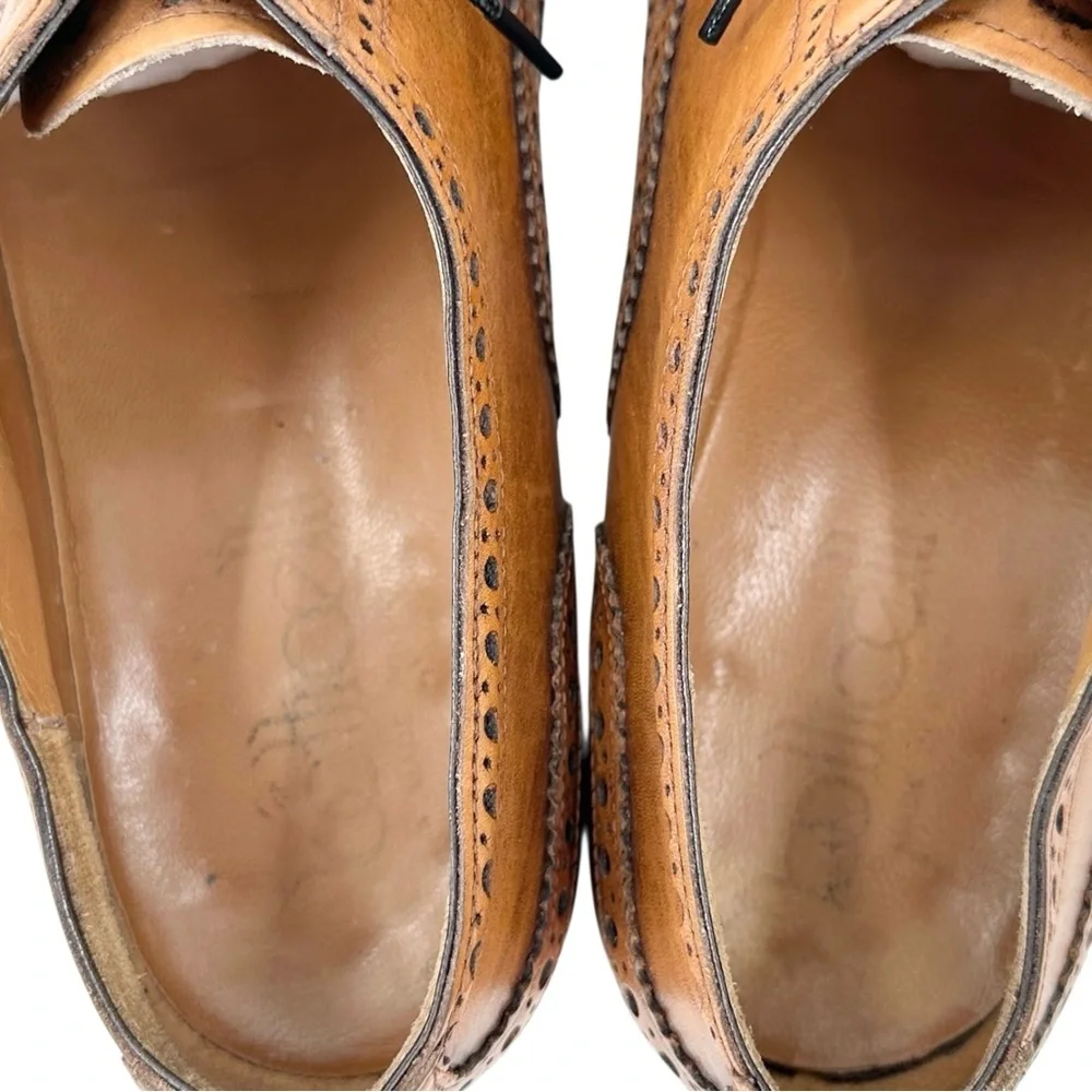 Botticelli Italian Designer Brown Wingtip Oxford Brogue Leather Laceup Shoes
